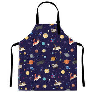 Bulk Order Sleeveless Cartoon <b>Work</b> <b>Aprons</b> Space Theme Design Reusable High Quality for Cafes & Steakhouses - Product Image 3