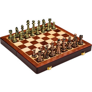 Set Regalo di <span class=keywords><strong>Scacchi</strong></span> con Scacchiera Pieghevole in Legno, Ornamento di <span class=keywords><strong>Scacchi</strong></span> Occidentali, <span class=keywords><strong>Collezione</strong></span> per Principianti e Bambini - Product Image 2