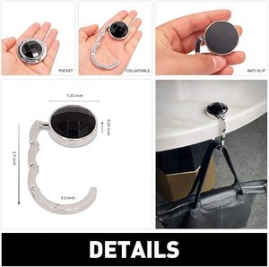 Gancho para Bolso de Metal, Aleación de Zinc, Antideslizante, 1.97 Pulgadas, Gancho <span class=keywords><strong>Universal</strong></span> para Escritorio, Accesorio Portátil y Elegante para Bolsos - Product Image 2