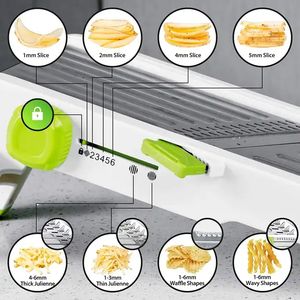 Venta al por Mayor de Utensilios de Cocina, Rebanador de Mandolina Ajustable, Rallador Profesional con Cuchillas de Acero Inoxidable 304 para Vegetales - Product Image 6