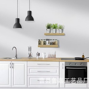 Floating <b>Wall</b> <b>Shelf</b> Natural Wood Color Rectangle Durable <b>Wall</b> <b>Mounted</b> Type For Bedroom Bathroom Living Room Storage Organization - Product Image 4