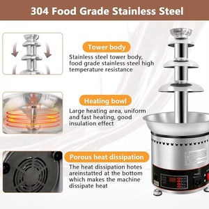 उच्च गुणवत्ता वाले लेमो स्वचालित 4-7 स्तर डिजिटल चॉकलेट फाउंटेन मशीन रेस्तरां उपकरण अनुमोदित प्लग संचालित - Product Image 3