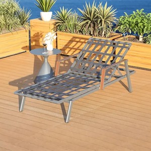 Chaise longue de luxe pliable et empilable en aluminium, résistante aux UV et antirouille, pour la <span class=keywords><strong>d</strong></span>étente en <span class=keywords><strong>extérieur</strong></span> (cour, hôtel, piscine) - Product Image 6