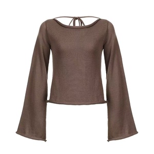 Maglione Invernale da Donna Rapcopter Stile Vintage con Maniche Regolari e Scollo a V, Top Lavorato a <span class=keywords><strong>Maglia</strong></span> Stile Francese Tinta Unita con <span class=keywords><strong>Schiena</strong></span> <span class=keywords><strong>Scoperta</strong></span> e Vestibilità Ampia - Product Image 1