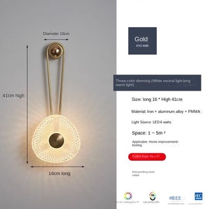 Appliques murales d'intérieur LED or de luxe moderne nordique appliques murales décoratives de chevet pour salon et chambre à coucher pour hôtels - Product Image 2