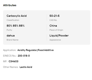 Ácido Láctico Líquido de Grado Alimenticio y Cosmético 80% 88% 90% para Aplicaciones de Procesamiento de Alimentos - Product Image 6