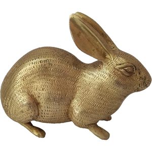 PARIJAT artesanía latón estatua de conejo de la suerte chino Fengshui figuritas coleccionables hechas a mano hogar Oficina Animal modelo mesa superior - Product Image 3