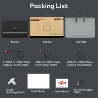 Écran Portable Quadruple Full HD Triple Moniteur 14 Pouces avec USB Type-C pour Ordinateur Portable