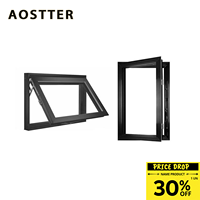 Ventanas Abatibles de Aluminio Modernas para Balcón, Antirrobo, Resistentes al Viento, Doble Vidrio, Apertura Interior para Apartamento, Solo Hojas Abatibles