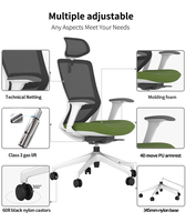 Chaise de bureau du fabricant au design moderne, réglable 4D, ergonomique, en maille, avec spécifications conformes aux normes EN 1335 et BIFMA