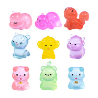 Figurines miniatures qui brillent dans le noir ornement bricolage fée jardin Aquarium bonsaï décor lumineux Mini résine animaux artisanat Figurines