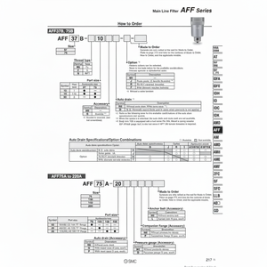 รุ่นตัวกรองลม AFF2C-02BC-T ผลิตภัณฑ์ตัวกรองอากาศ SMC pneumatics - Product Image 1