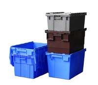 Caisse de transport pliable en plastique HDPE écologique Leadloong avec couvercle intégré pour le stockage logistique, Guangdong