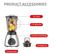 Starlux 110V 1.5 Litre Mélangeur de Table Haute Vitesse Robuste en Acier Inoxydable Machine Blender Électrique Portable pour Aliments