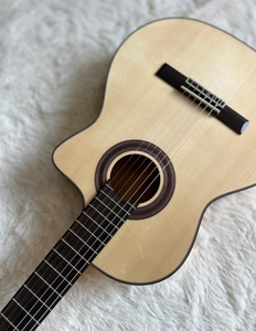 <span class=keywords><strong>Guitarra</strong></span> Clásica Española de Flamenco Geake K-300C de Alta Calidad, Tamaño 4/4, Acabado Brillante, Abeto Macizo, Mástil de Palisandro y Caoba, Agagis - Product Image 6