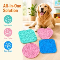 Tapis d'alimentation lente pour animaux de compagnie en silicone à ventouse, plateau à lécher pour chiens et chats