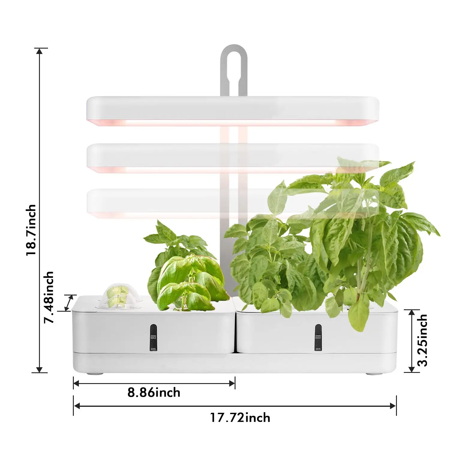 Mini Jardim com solo inteligente - Kit de cultivo hidropônico para jardim interno aero 20 Watts, sistema de cultivo hidropônico com 8 vagens
