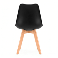 Chaises de salle à manger d'intérieur en gros, chaise de salle à manger moderne en plastique avec coussin, chaise avec pieds en bois de hêtre pour la salle à manger à domicile
