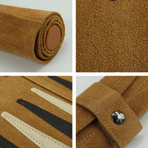 Customized 34x26mm Two-Layer Suede Leather Roll-Up Backgammon <strong>Set</strong> High-Grade for Leisure and Entertainment for <strong>Chess</strong> Games - Product Image 3