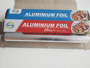 14mic* 300mm*7.62m 25SQFT food grade <b>kitchen</b> use aluminum <b>foil</b> roll for wrapping cooking - Product Image 5