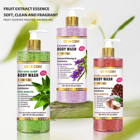 Gel douche exfoliant au café et à la noix de coco en gros, gel douche éclaircissant, extraits de fruits, arôme de lait, nourrissant, hydratant, nettoyage en profondeur