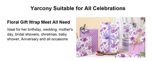 Original purple flower <b>pattern</b> copperplate wrapping <b>paper</b> for Mother's Day - Product Image 3