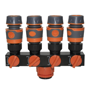 Lot de 10 distributeurs d'eau à 4 voies pour <span class=keywords><strong>tuyau</strong></span> d'<span class=keywords><strong>arrosage</strong></span> avec robinets individuels marche/arrêt pour <span class=keywords><strong>robinet</strong></span> d'eau - Product Image 1