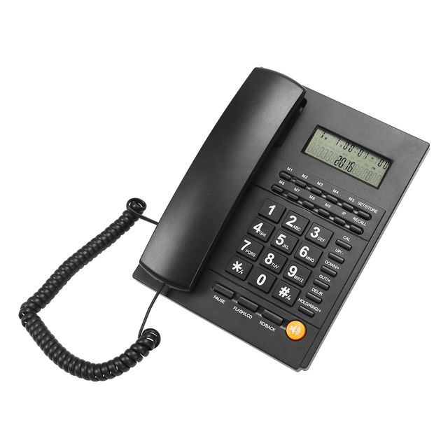 Wholesale ABS Plastic Corded Telephone Set Wired Office Landline Telephone with One Touch Memory Buttons for Office Use