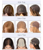 Perruque casher juive en cheveux humains vierges, avec dessus en dentelle, nœuds invisibles, aspect naturel pour femme