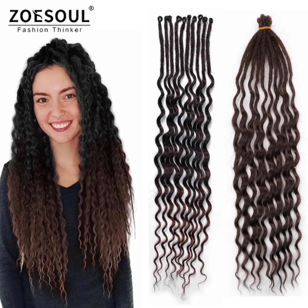 20 Zoll Curly Dread lock Extensions 1 Strang Handmade Single Ended Reggae Dread Locs Häkeln Flechten Haar Für Frauen Perücke Geflecht