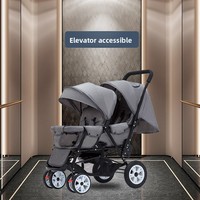 Poussette double en métal légère et pliable pour bébés de 0 à 6 mois, position assise et allongée, compagnon de voyage ultime pour deux