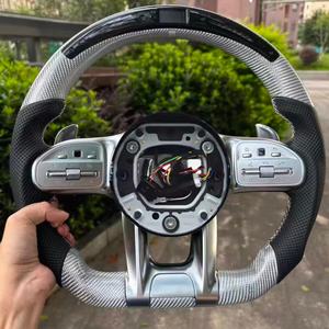 พวงมาลัยคาร์บอนไฟเบอร์ปรับแต่งได้เหมาะสำหรับ <span class=keywords><strong>Mercedes</strong></span> Benz W206 W205 W222 W223 W213 W463 AMG GT A45 C63 E63GLS63 - Product Image 1