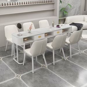 2026 Modern Simple Internet-famous <b>Nail</b> <b>Table</b> Cream <b>Nail</b> Japanese Minimalist <b>Nail</b> Salon Dual <b>Nail</b> <b>Table</b> and Chair Set - Product Image 2