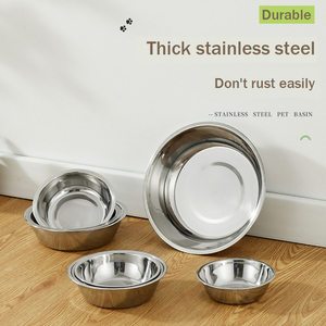 إناء من الفولاذ المقاوم للصدأ للحيوانات الأليفة بطانة الكلب عاء المتفجرة مستلزمات الحيوانات الأليفة وعاء قطة - Product Image 3