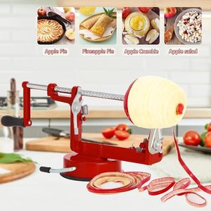 Coupe-pommes de terre Tornado en acier inoxydable de haute qualité, outil manuel de pelage de légumes facile, base à ventouse puissante, rouge, spirale torsadée - Product Image 2