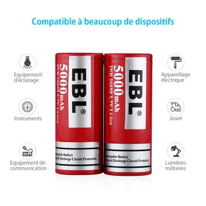 Panasonic — batterie Lithium-Ion Rechargeable 26650 pour vélo électrique, 5000 V, 3.7 mAh