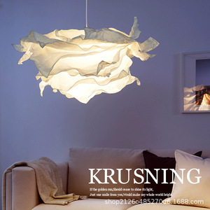Modern Minimalist Nordic Cloud Shape Chandelier Oval LED Light Source <b>E26</b> Single Head Living Room Pendant Lamp - Product Image 5