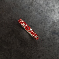 Anillo de Joyería de Acero Inoxidable Esmaltado Personalizado con Bisel de Cuarzo Azul, Diseño Floral, Chapado en Oro de 18K, Lujoso, Moderno y Vintage
