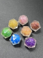 Dadu Resin D20 Buatan Tangan dengan Inti Cair dan Tepi Tajam, Aksesori Permainan Kustom Mewah CLCLiquid
