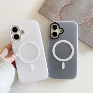 Custodia per telefono con aspirazione magnetica di lusso in TPU per <span class=keywords><strong>Apple</strong></span> per <span class=keywords><strong>iPhone</strong></span> 17 Pro 16 custodia protettiva a prova di caduta satinata - Product Image 3