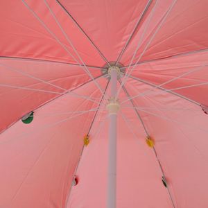 Sombrilla de Jardín Sólida de 1.3m con Revestimiento Plateado UPF50+, Diseño a Rayas Resistente al Viento, Soporte de Aluminio Ajustable, para Patio y Playa - Product Image 2