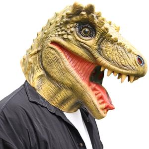 Masque de tête de <span class=keywords><strong>singe</strong></span> dinosaure en latex pour Halloween, Noël, fête, masque intégral, drôle, effrayant, accessoires de déguisement - Product Image 1