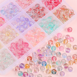 High Quality 8mm Double Color Glass Jelly Bubble <b>Loose</b> <b>Beads</b> for Making Crystal Jewelry Bracelets Crystal Lampwork Glass <b>Beads</b> - Product Image 2
