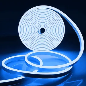 장식 조명 블루 컬러 LED 스트립 빛 5mRoll DC12V SMD2835LED IP67 유연한 네온 스트립 실내 야외 네온 조명