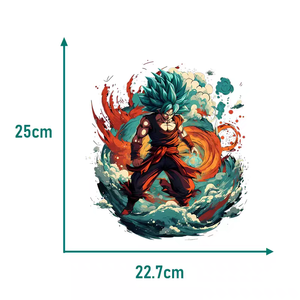 Camiseta con estampado de transferencia térmica de Dragon Ball Super Saiyan Blue, diseño de dibujos animados para decoración de ropa - Product Image 2
