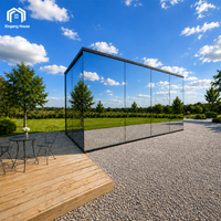 Maison en verre de luxe moderne, cabine miroir européenne personnalisée, maison préfabriquée pour hôtel, villa, propriétés de luxe, innovations hôtelières