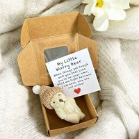 Mini ours en peluche de poche pour le soutien émotionnel, avec boîte d'emballage, idéal comme cadeau de vacances