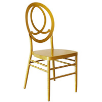 Chaises en métal à dossier ouvert de l'usine de Foshan - Design minimaliste moderne - Coussin en cuir - Ensembles de chaises de banquet de mariage - Vente directe d'usine