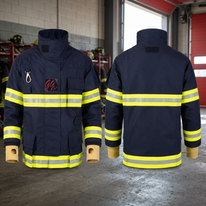 <b>Men</b> Flame Retardant Waterproof Breathable Work <b>Jacket</b> Polyester <b>Reflective</b> Safety Protective High Visibility Uniform for Outdoor - Product Image 3