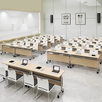 Table de formation multifonctionnelle Yazhi, moderne et minimaliste, pliable, bureau, table de conférence, modulaire, assemblable, tables d'entreprise